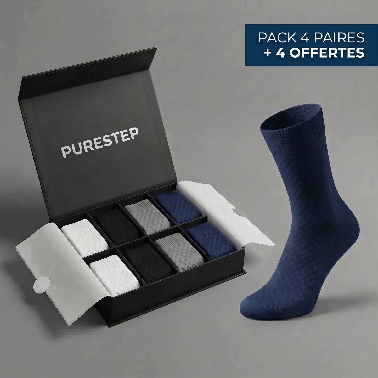 Chaussettes Mi-Jambe en Fibre de Bambou Premium | PureStep