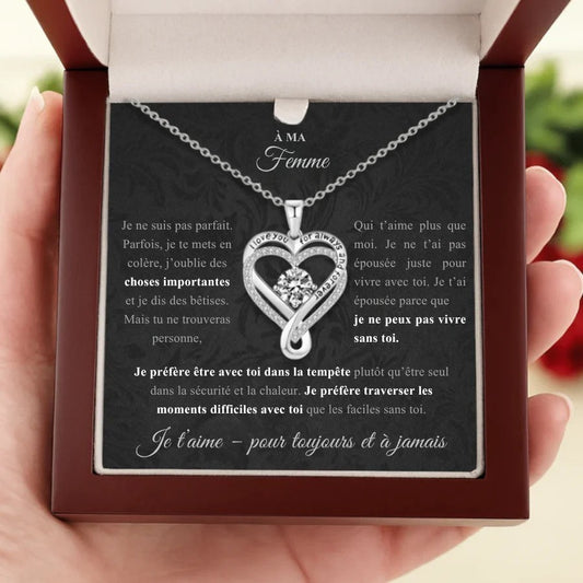 Pour mon épouse – Collier cœur gravé