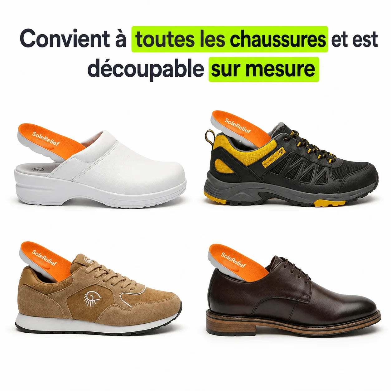 SoleRelief - Semelles de décharge contre les douleurs au talon et la fasciite plantaire