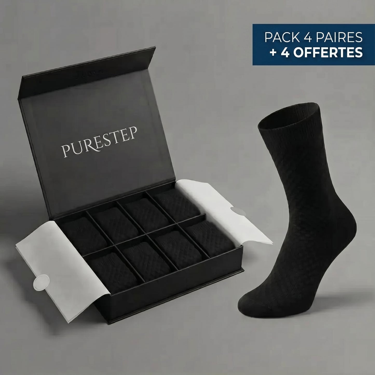 Chaussettes Mi-Jambe en Fibre de Bambou Premium | PureStep