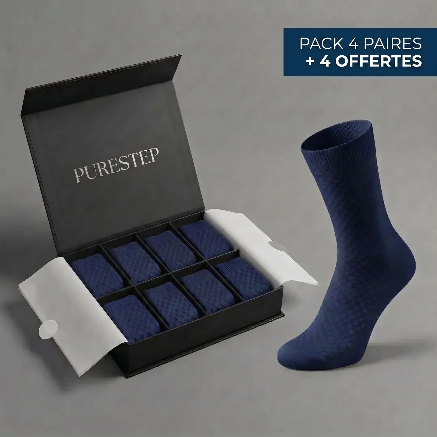 Chaussettes Mi-Jambe en Fibre de Bambou Premium | PureStep