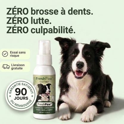 Spray Dentaire FreshPaw™ – Élimine les facteurs responsables du tartre et de la mauvaise haleine chez les chiens