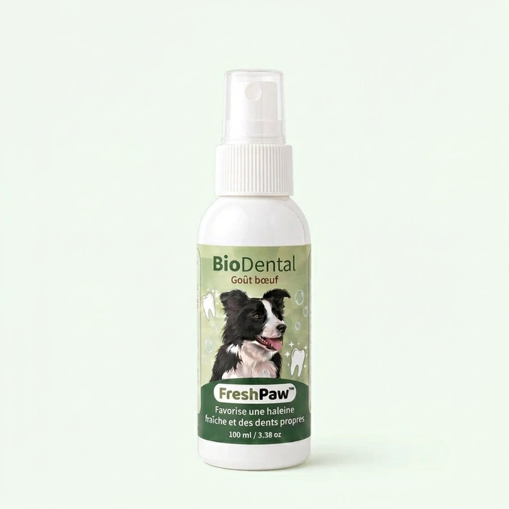 Spray Dentaire FreshPaw™ – Élimine les facteurs responsables du tartre et de la mauvaise haleine chez les chiens