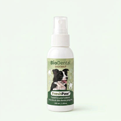Spray Dentaire FreshPaw™ – Élimine les facteurs responsables du tartre et de la mauvaise haleine chez les chiens