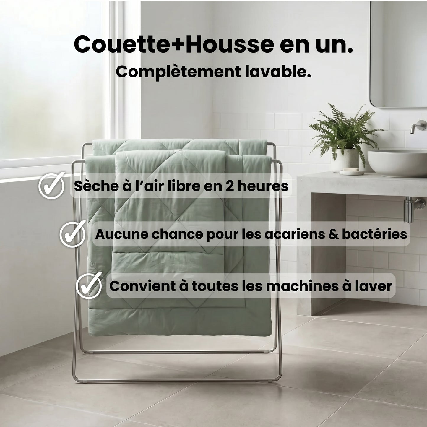 CozyFit – La couette 2-en-1 à séchage rapide qui rend le linge de lit inutile.