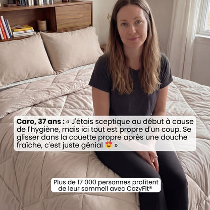 CozyFit – La couette 2-en-1 à séchage rapide qui rend le linge de lit inutile.