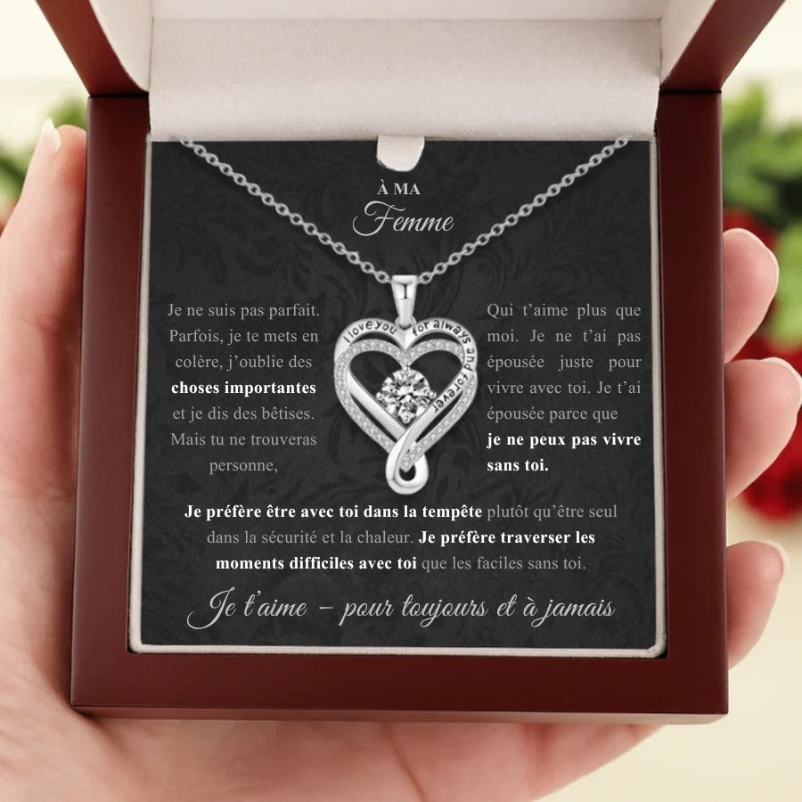 Pour mon épouse – Collier cœur gravé
