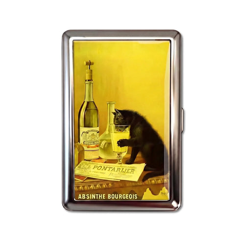 Porte-cartes en métal Absinthe Cat