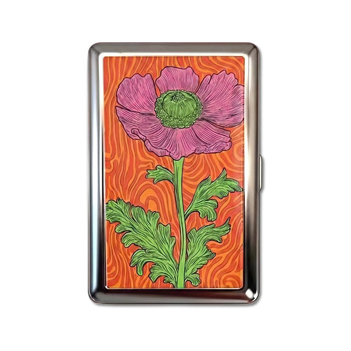 Porte-cartes en métal Acid Poppy