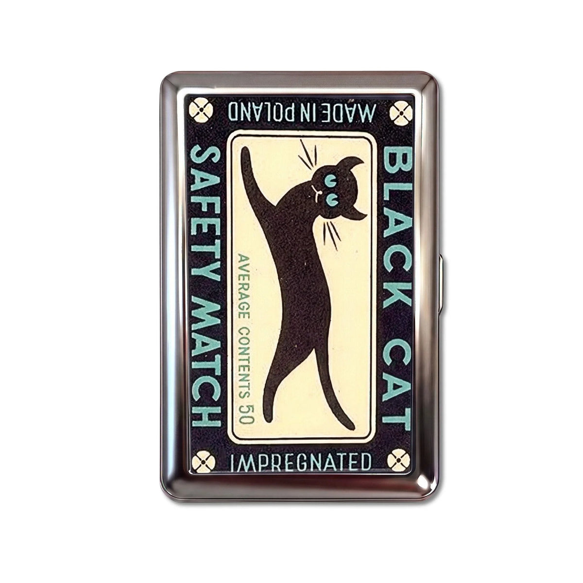 Porte-cartes en métal Black Cat Match