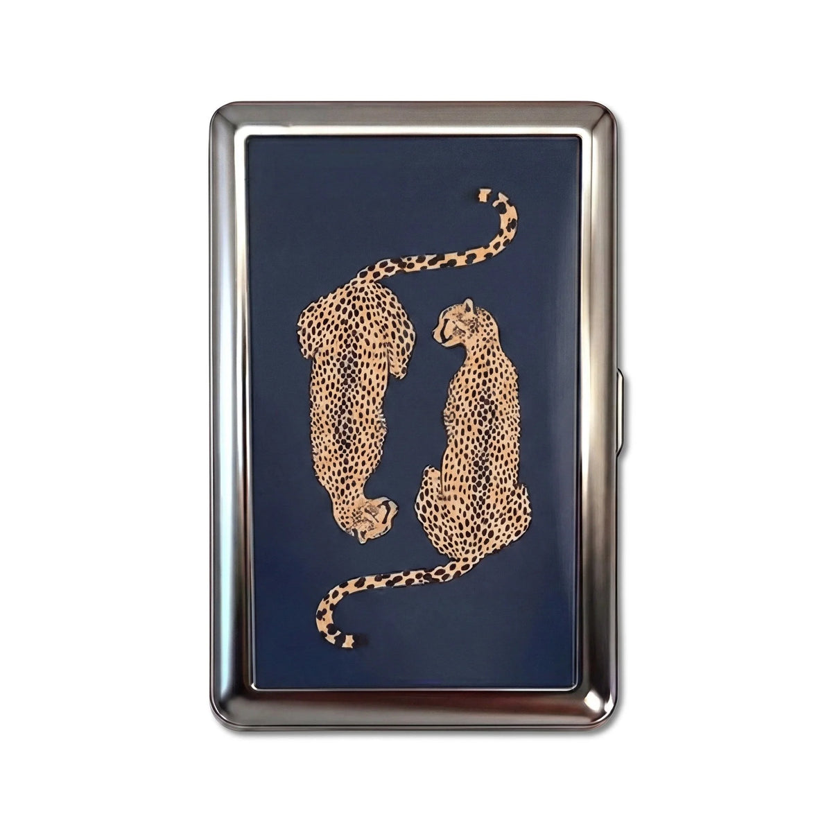 Porte-cartes en métal Leopard Lovers, taille Large
