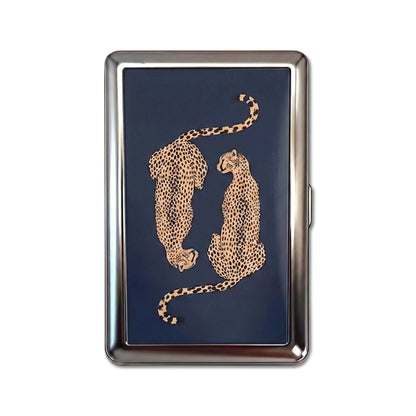 Porte-cartes en métal Leopard Lovers, taille Large
