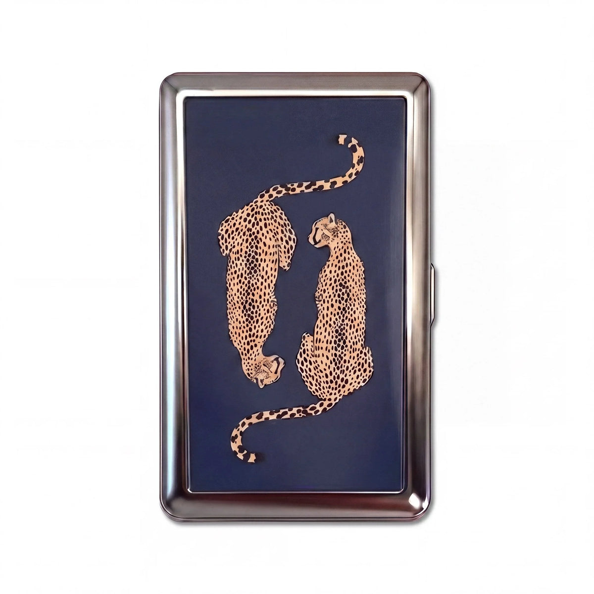 Porte-cartes en métal Leopard Lovers, taille Standard