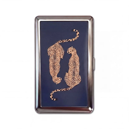 Porte-cartes en métal Leopard Lovers, taille Standard