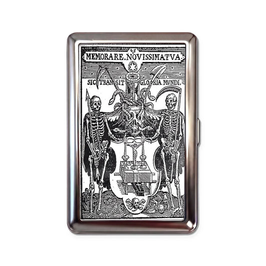 Porte-cartes en métal Memento Mori