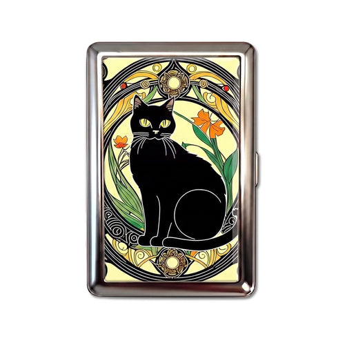 Porte-cartes en métal Nouveau Noir