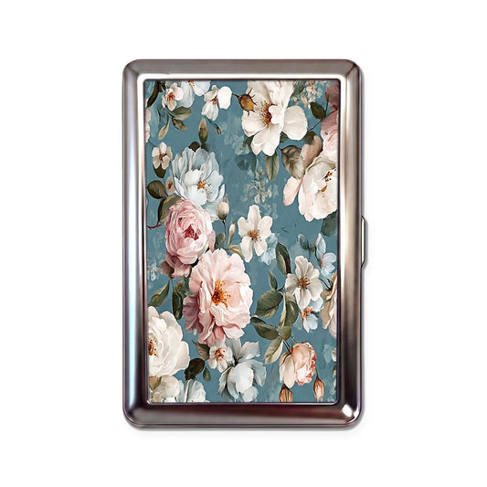 Porte-cartes en métal Porcelain Bloom