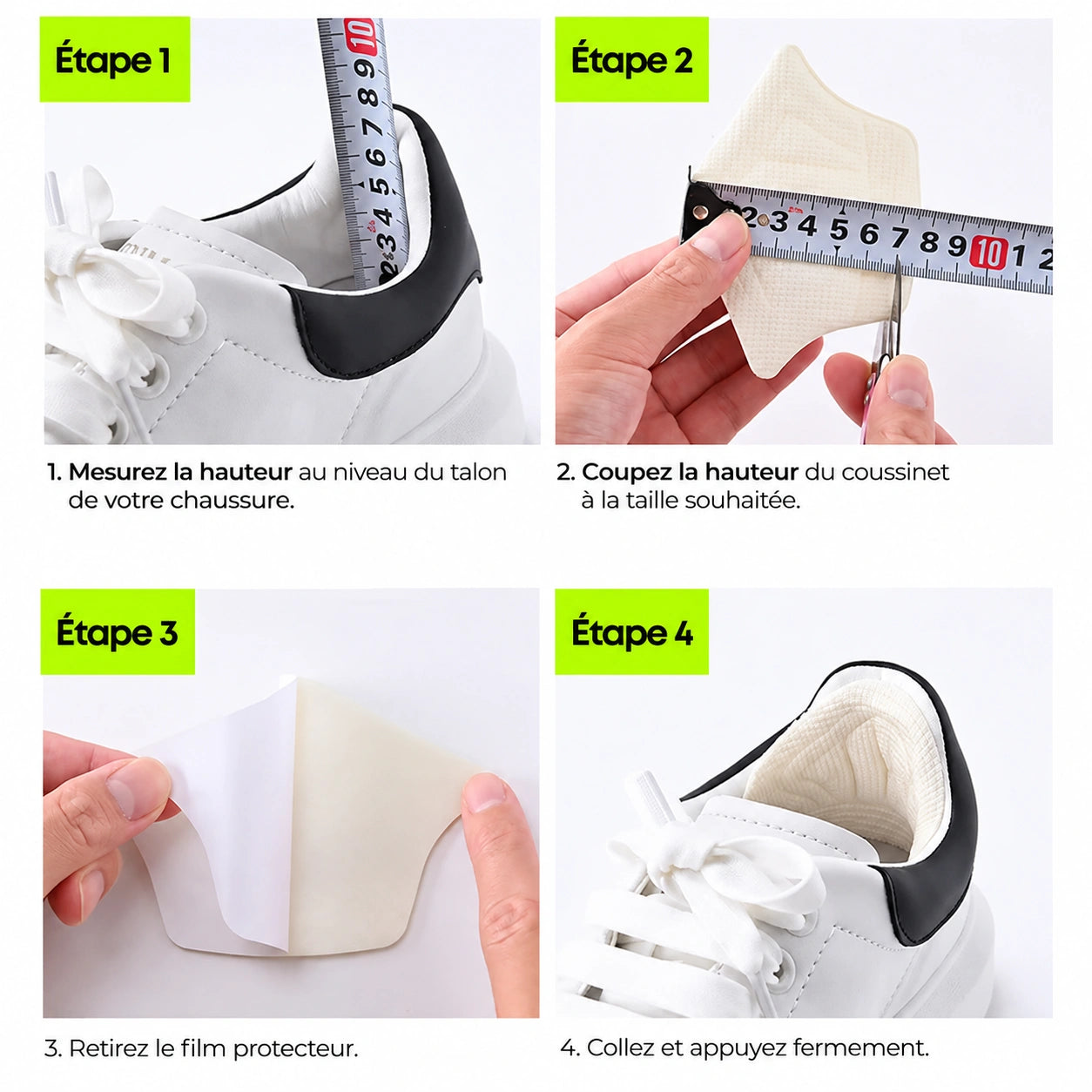 Coussinets talonniers pour soulagement et amorti