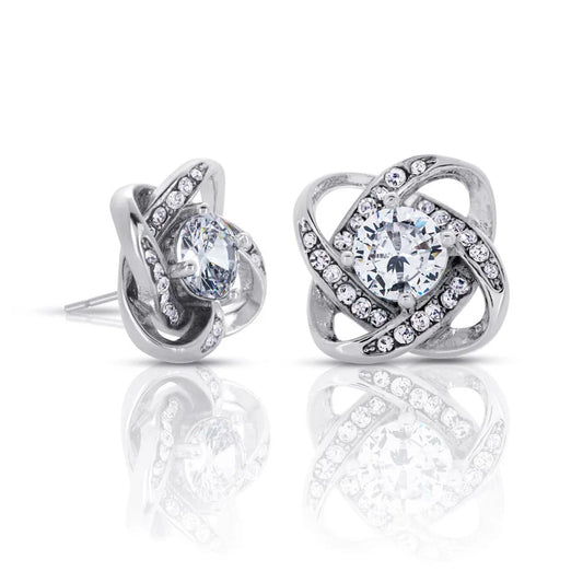 Boucles d'oreilles nœud en diamant