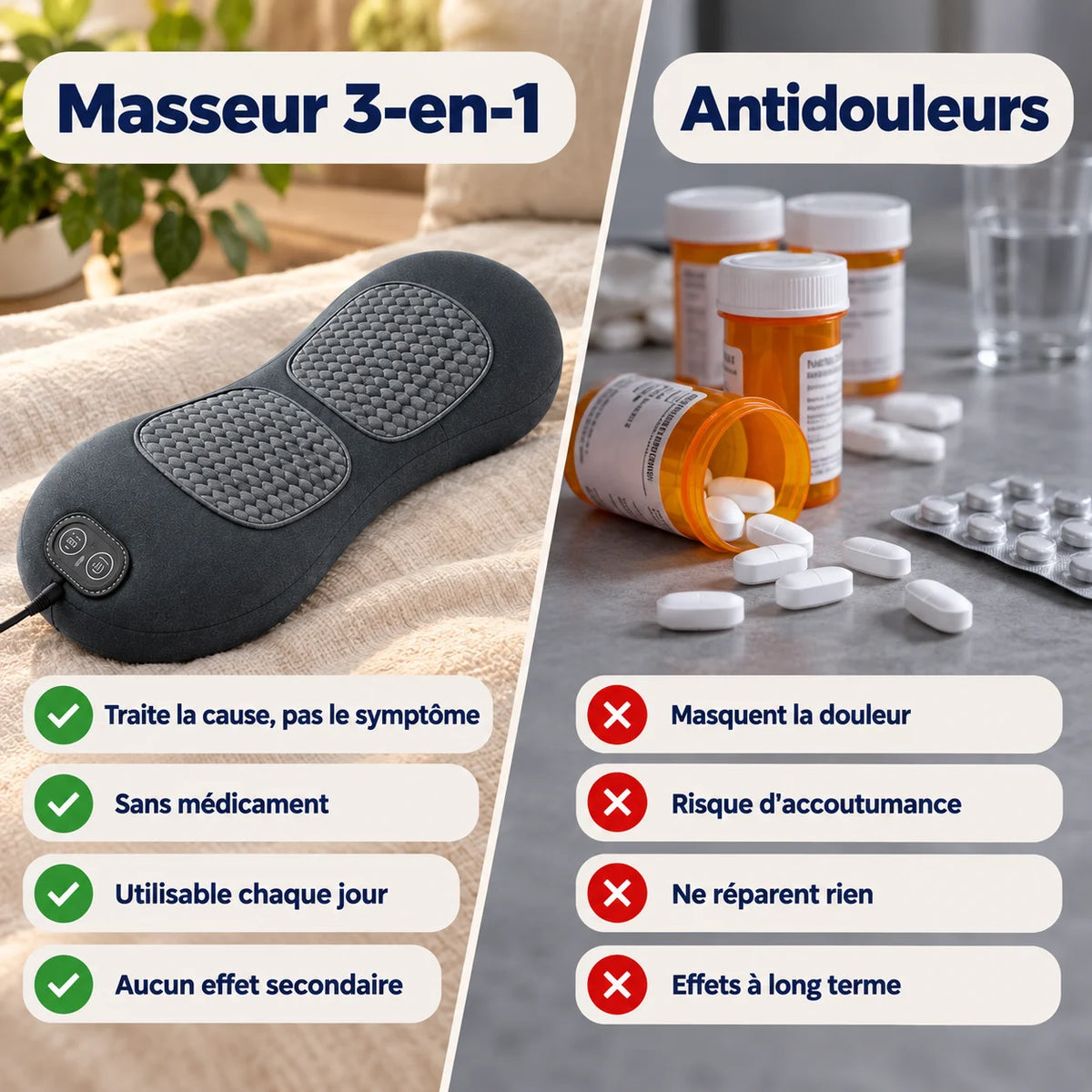 SpineEase masseur 3-en-1 contre antidouleurs