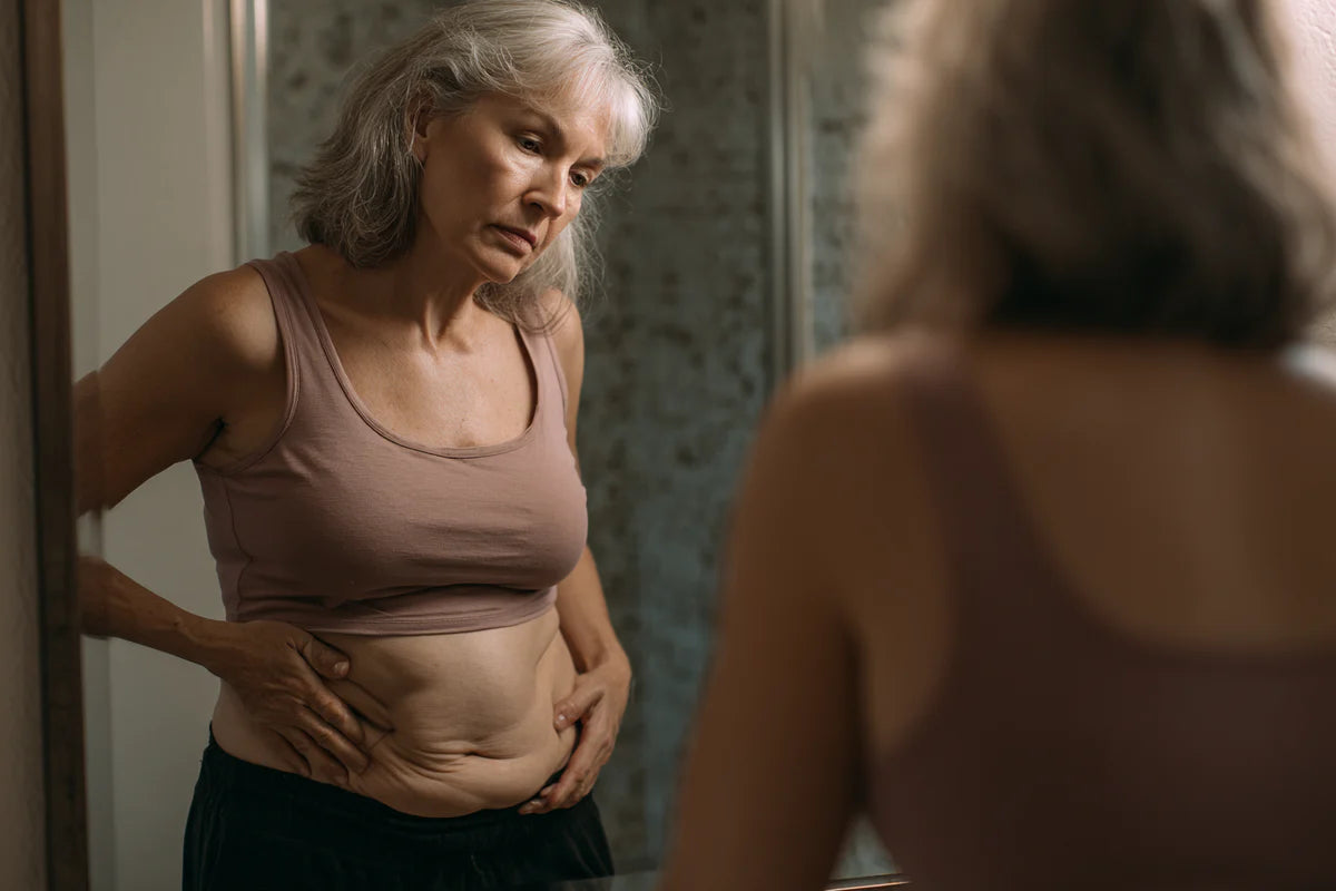 Femme frustrée par son poids